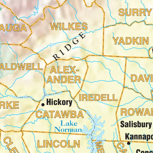 North Carolina Shaded Relief State Wall Map by Kappa - Image 2
