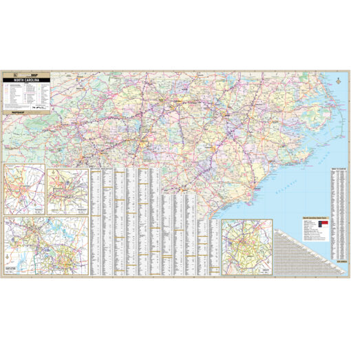 North Carolina State Wall Map by Kappa