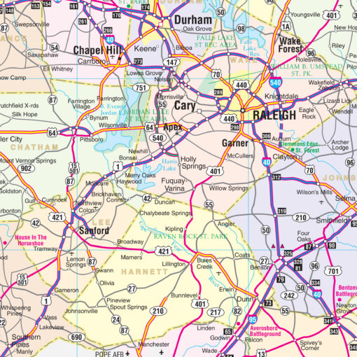North Carolina State Wall Map by Kappa - Image 2