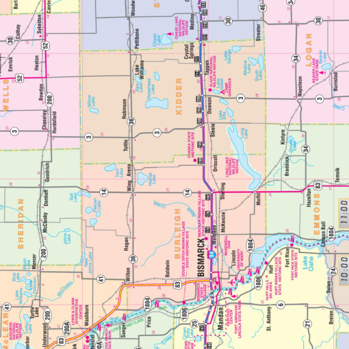 North Dakota State Wall Map by Kappa - Image 2