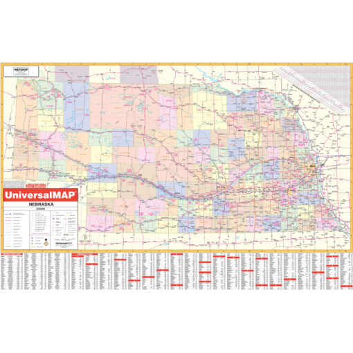 Nebraska State Wall Map by Kappa