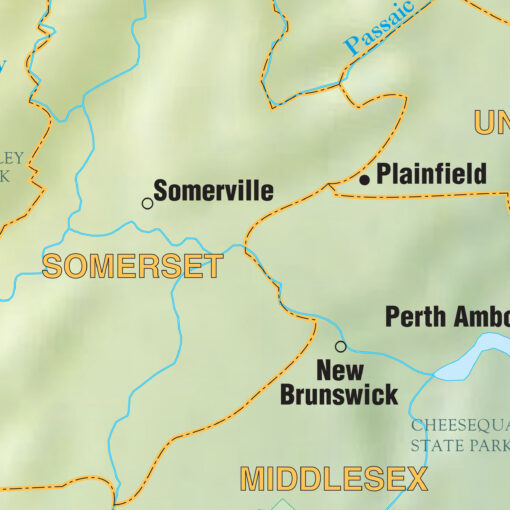 New Jersey Shaded Relief State Wall Map by Kappa - Image 2