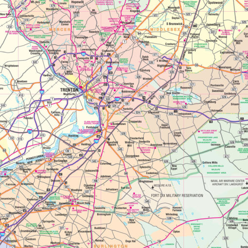 New Jersey State Wall Map by Kappa - Image 2