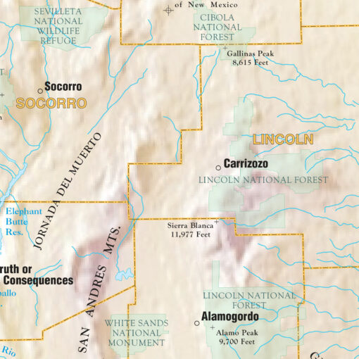 New Mexico Shaded Relief State Wall Map by Kappa - Image 2