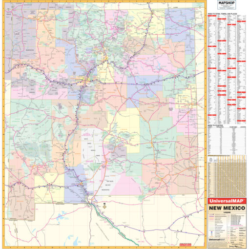 New Mexico State Wall Map by Kappa