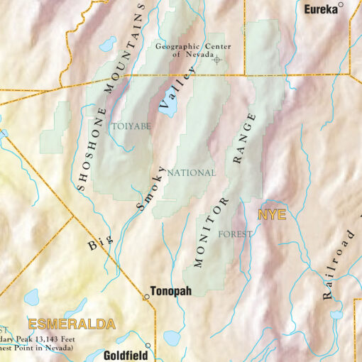 Nevada Shaded Relief State Wall Map by Kappa - Image 2