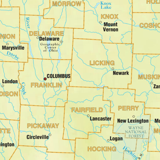 Ohio Shaded Relief State Wall Map by Kappa - Image 2
