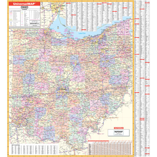Ohio State Wall Map by Kappa