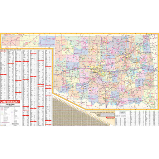 Oklahoma State Wall Map by Kappa