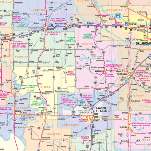 Oklahoma State Wall Map by Kappa - Image 2