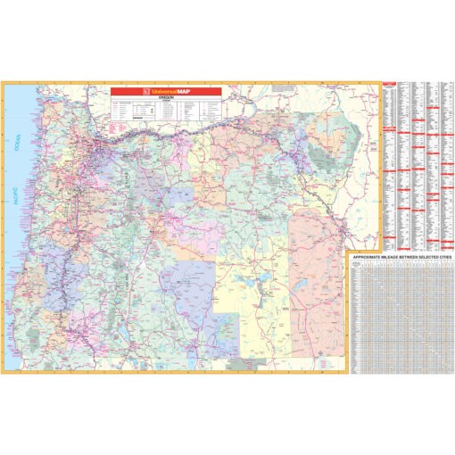 Oregon State Wall Map by Kappa