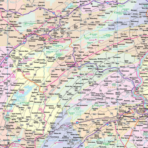 Pennsylvania State Wall Map by Kappa - Image 2