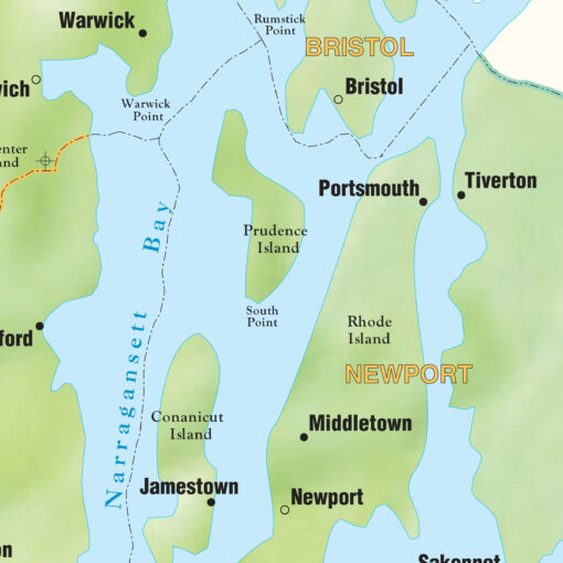 Rhode Island Shaded Relief State Wall Map by Kappa - Image 2