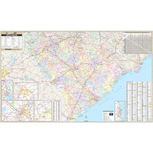 South Carolina State Wall Map by Kappa