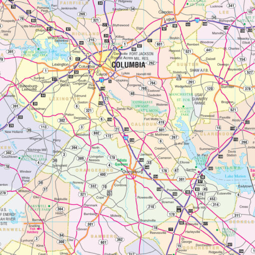 South Carolina State Wall Map by Kappa - Image 2