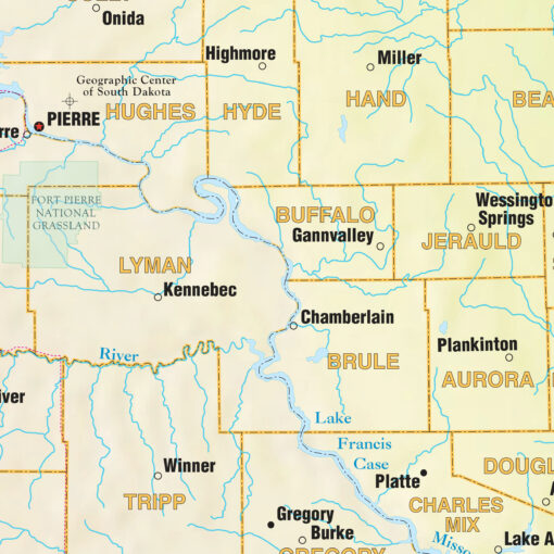 South Dakota Shaded Relief State Wall Map by Kappa - Image 2