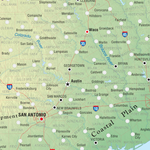 Texas Intermediate Thematic State Wall Map by Kappa - Image 2