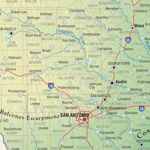 Texas Primary Thematic State Wall Map by Kappa - Image 2