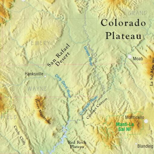 Utah Intermediate Thematic State Wall Map by Kappa - Image 2