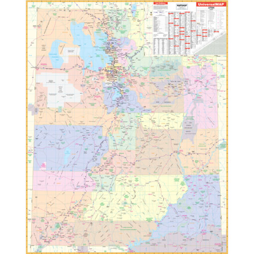 Utah State Wall Map by Kappa