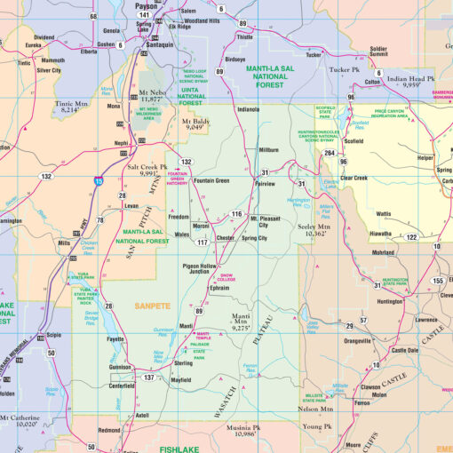 Utah State Wall Map by Kappa - Image 2
