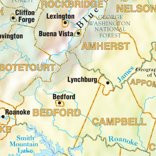 Virginia Shaded Relief State Wall Map by Kappa - Image 2