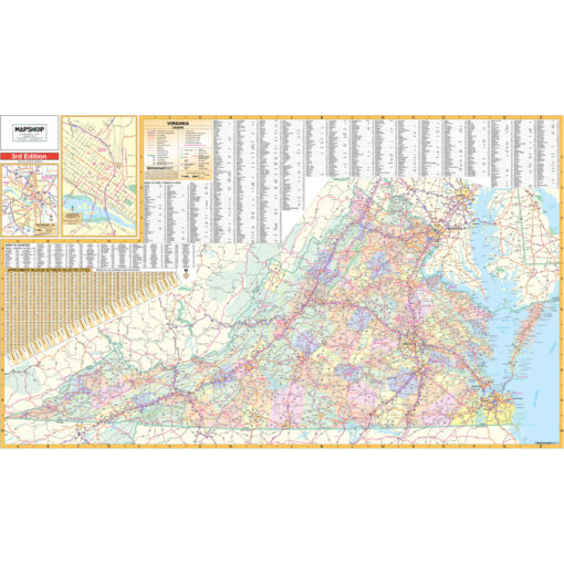 Virginia State Wall Map by Kappa
