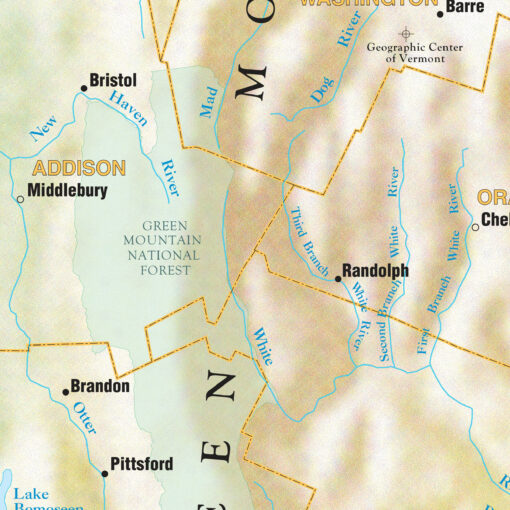 Vermont Shaded Relief State Wall Map by Kappa - Image 2