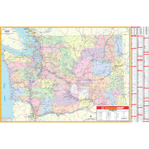 Washington State Wall Map by Kappa
