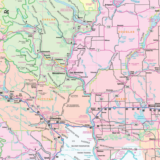 Washington State Wall Map by Kappa - Image 2
