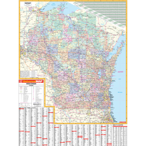 Wisconsin State Wall Map by Kappa