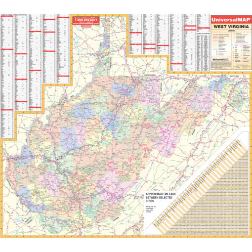 West Virginia State Wall Map by Kappa
