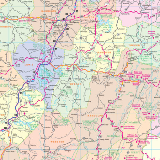 West Virginia State Wall Map by Kappa - Image 2