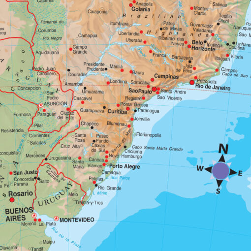 South America Advanced Physical Wall Map by Kappa - Image 2