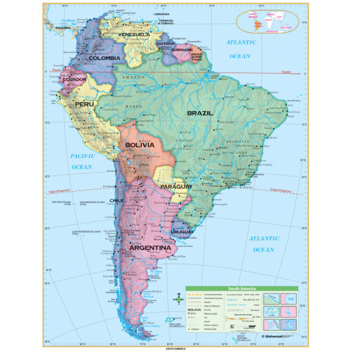 South America Essential Wall Map by Kappa