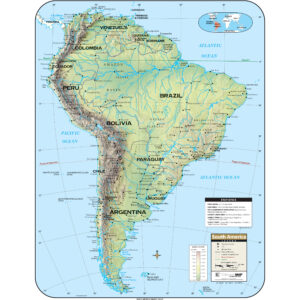South America Shaded Relief Wall Map by Kappa
