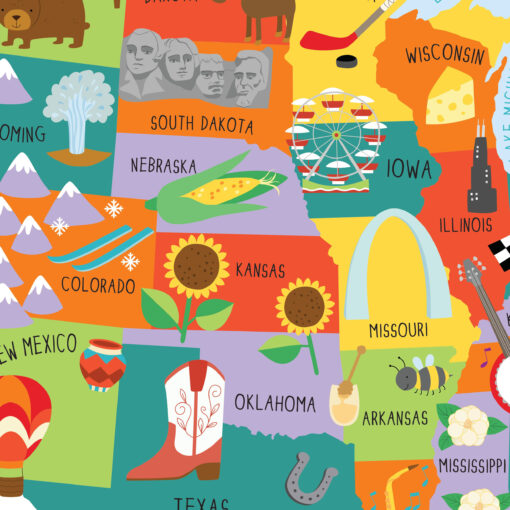 United States Illustrated Wall Map by Kappa - Image 2