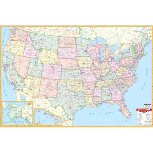 United States Interstate Wall Map by Kappa