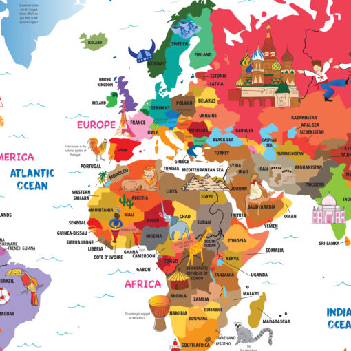 World Illustrated Wall Map by Kappa - Image 2