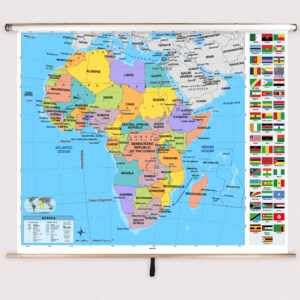 Africa Primary Classroom Pull Down Map w/ Backboard by BrightWay Educational