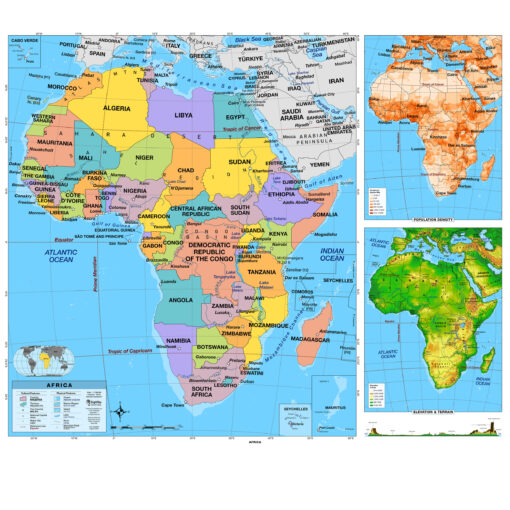 5 Continent Primary Classroom Pull Down Map Set w/ Backboard by BrightWay Educational - Image 8
