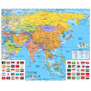 Asia Intermediate Classroom Wall Map by BrightWay Educational