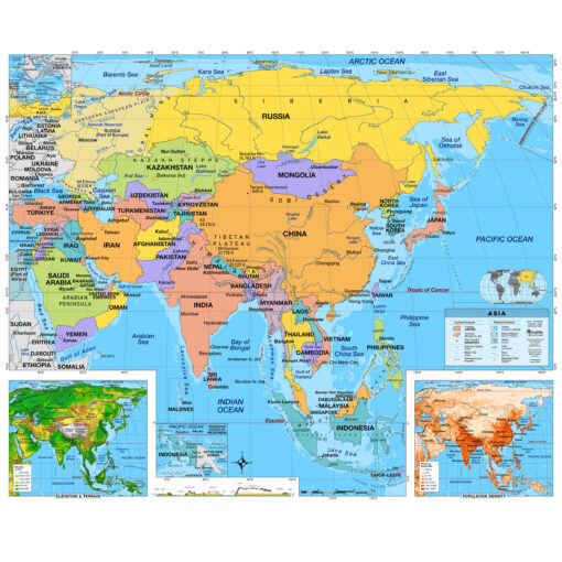 Asia Primary Classroom Wall Map by BrightWay Educational - Image 2