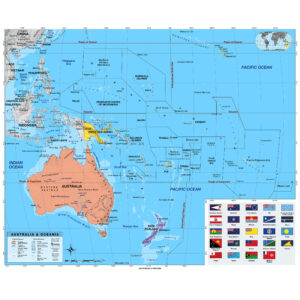 Australia & Oceania Intermediate Classroom Wall Map by BrightWay Educational
