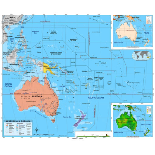 7 Continent Intermediate Classroom Pull Down Map Set w/ Backboard by BrightWay Educational - Image 10