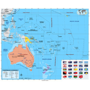 Australia & Oceania Primary Classroom Wall Map by BrightWay Educational