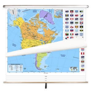 France high-quality world and regional map poster, detailed with country borders, capitals, major cities, and flags, ideal for classrooms, offices, and travel planning.