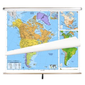 Detailed world map featuring North, South, and Central America, with geographic features, political boundaries, and topography to assist with navigation, education, and travel planning.