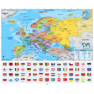 Europe Intermediate Classroom Wall Map by BrightWay Educational