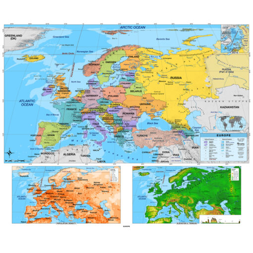 Europe Intermediate Classroom Wall Map by BrightWay Educational - Image 2